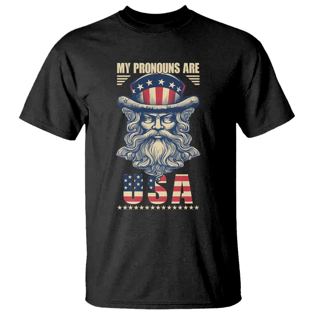 Uncle Sam T Shirt My Pronouns Are USA - Wonder Print Shop