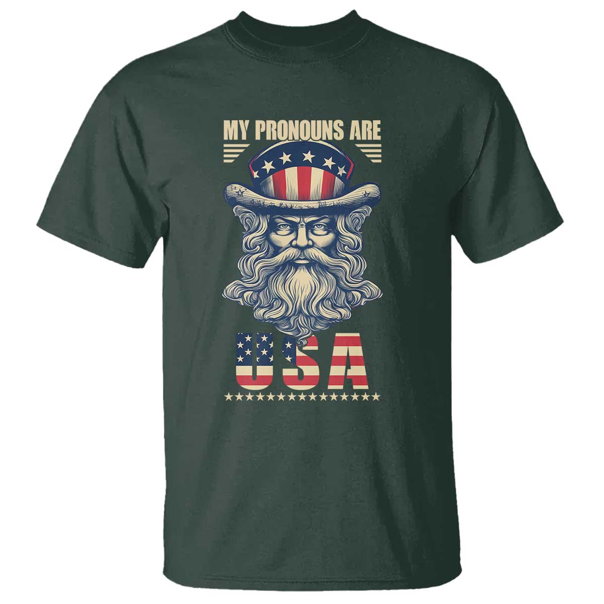 Uncle Sam T Shirt My Pronouns Are USA - Wonder Print Shop