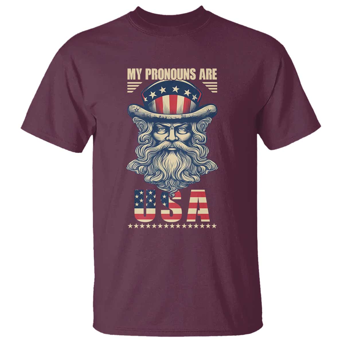 Uncle Sam T Shirt My Pronouns Are USA - Wonder Print Shop