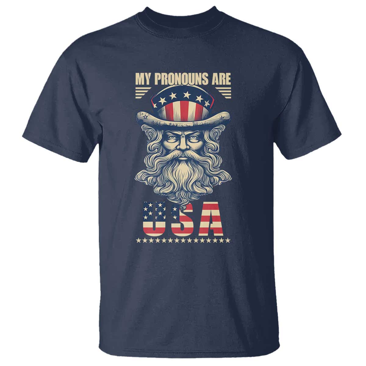 Uncle Sam T Shirt My Pronouns Are USA - Wonder Print Shop