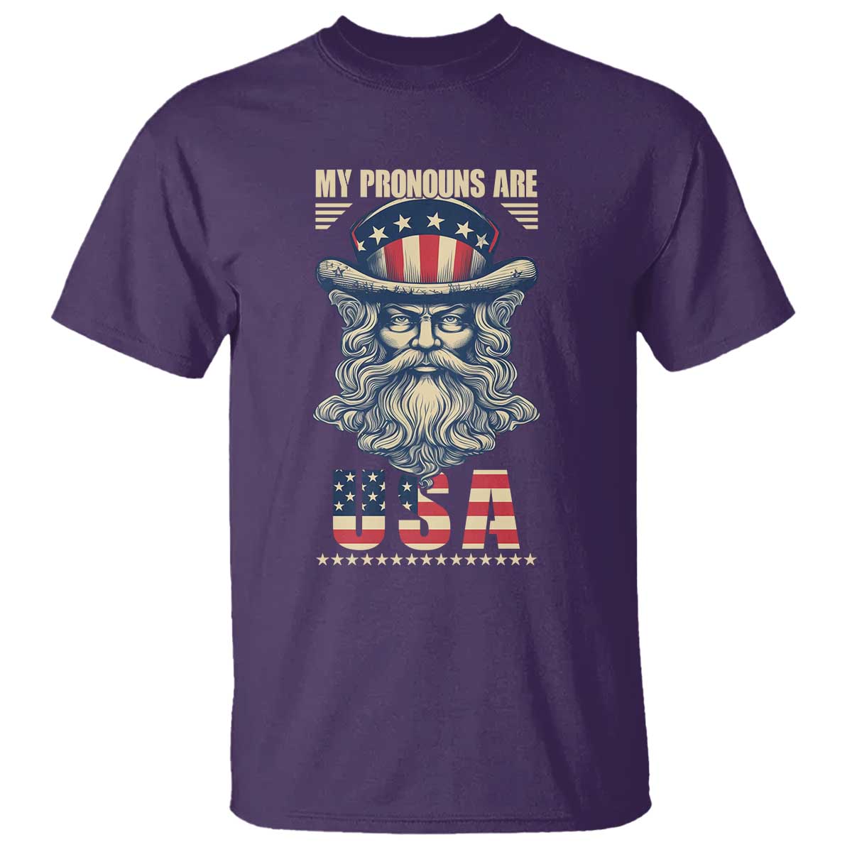 Uncle Sam T Shirt My Pronouns Are USA - Wonder Print Shop
