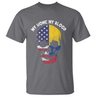 Colombian American Skull T Shirt My Home My Blood Flags - Wonder Print Shop