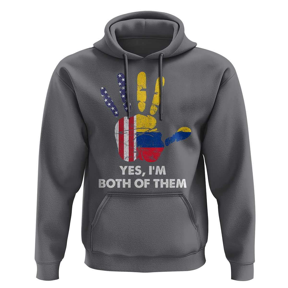 Colombian American Hoodie Yes I'm Both Of Them Flags Hand - Wonder Print Shop