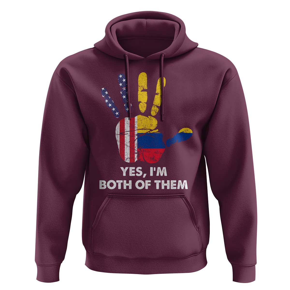 Colombian American Hoodie Yes I'm Both Of Them Flags Hand - Wonder Print Shop