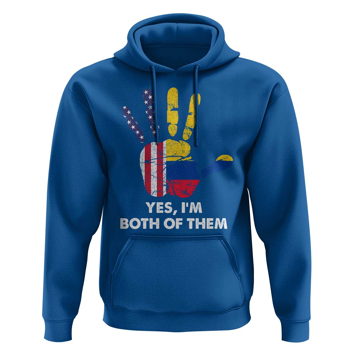 Colombian American Hoodie Yes I'm Both Of Them Flags Hand - Wonder Print Shop