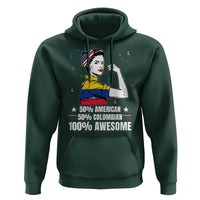 Colombian American Hoodie 50% American 50% Colombian 100% Awesome Messy Bun - Wonder Print Shop