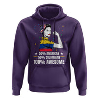 Colombian American Hoodie 50% American 50% Colombian 100% Awesome Messy Bun - Wonder Print Shop