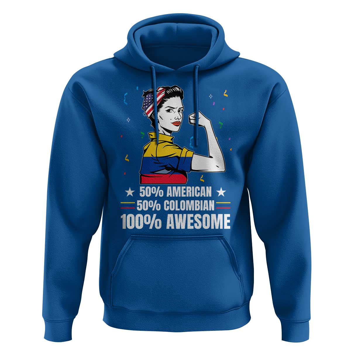 Colombian American Hoodie 50% American 50% Colombian 100% Awesome Messy Bun - Wonder Print Shop