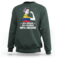 Colombian American Sweatshirt 50% American 50% Colombian 100% Awesome Messy Bun - Wonder Print Shop