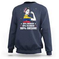 Colombian American Sweatshirt 50% American 50% Colombian 100% Awesome Messy Bun - Wonder Print Shop