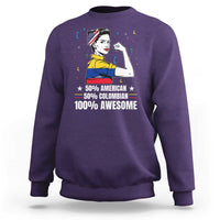 Colombian American Sweatshirt 50% American 50% Colombian 100% Awesome Messy Bun - Wonder Print Shop