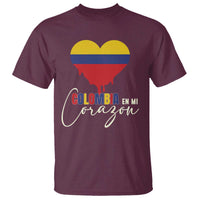 Colombia Pride T Shirt En Mi Coragon Colombian Flag Heart - Wonder Print Shop