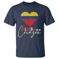 Colombia Pride T Shirt En Mi Coragon Colombian Flag Heart - Wonder Print Shop