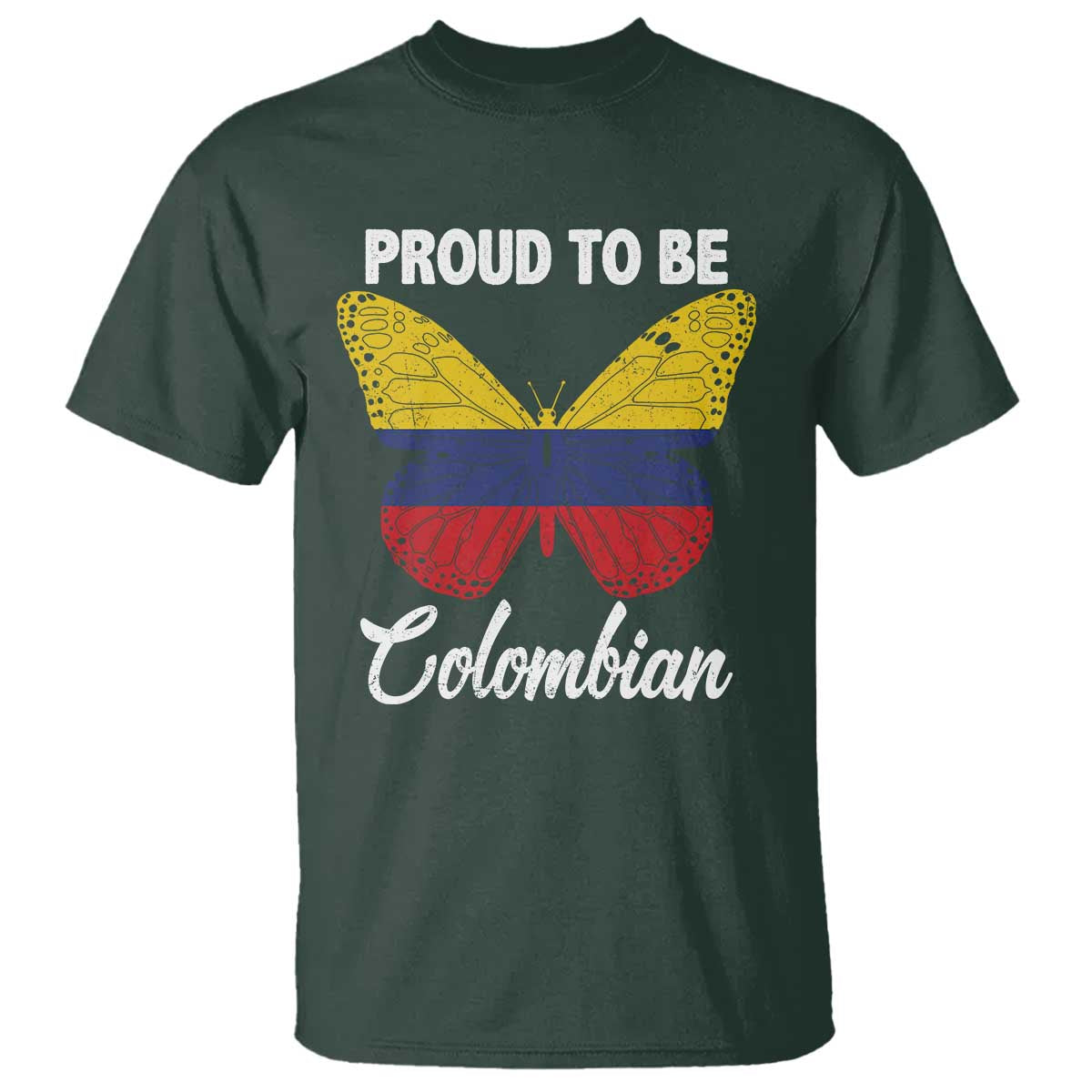 Colombia Pride T Shirt Proud To Be Colombian Butterfly - Wonder Print Shop