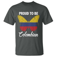 Colombia Pride T Shirt Proud To Be Colombian Butterfly - Wonder Print Shop
