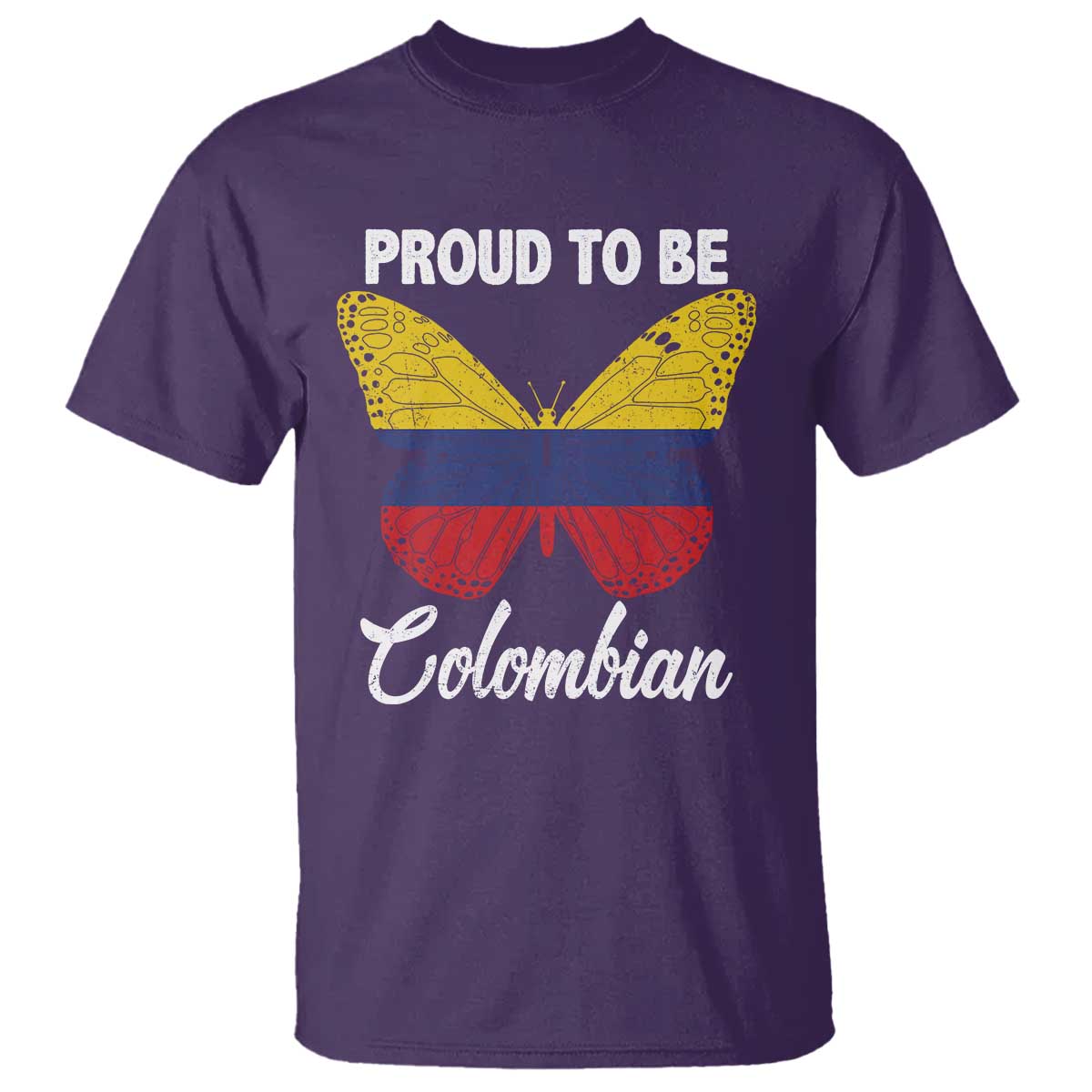 Colombia Pride T Shirt Proud To Be Colombian Butterfly - Wonder Print Shop