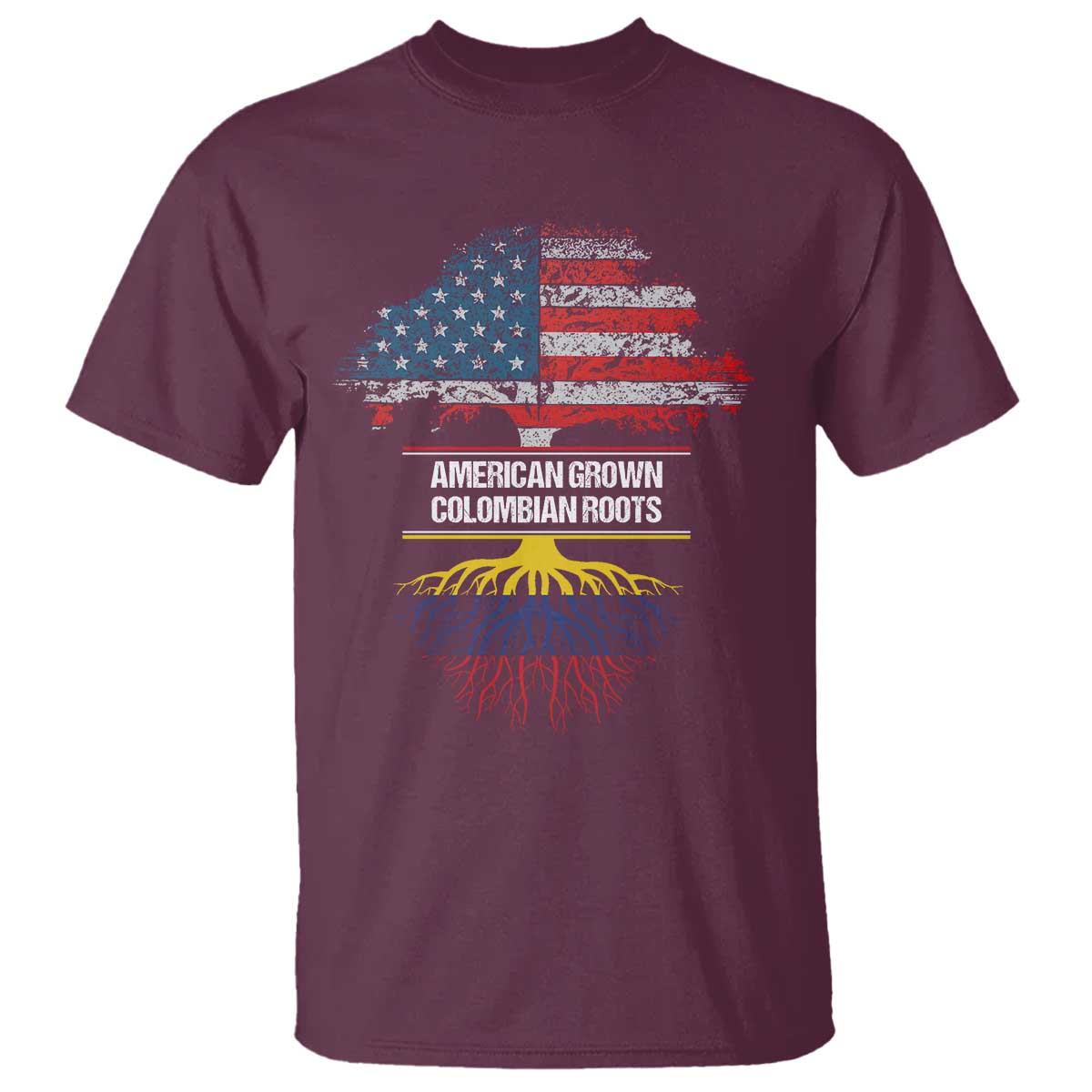 Colombian American T Shirt American Grown with Colombian Roots - Wonder Print Shop