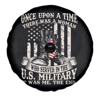 Female Veteran Spare Tire Cover There Was A Woman Who Served In The Military Combat Boots Dog Tags