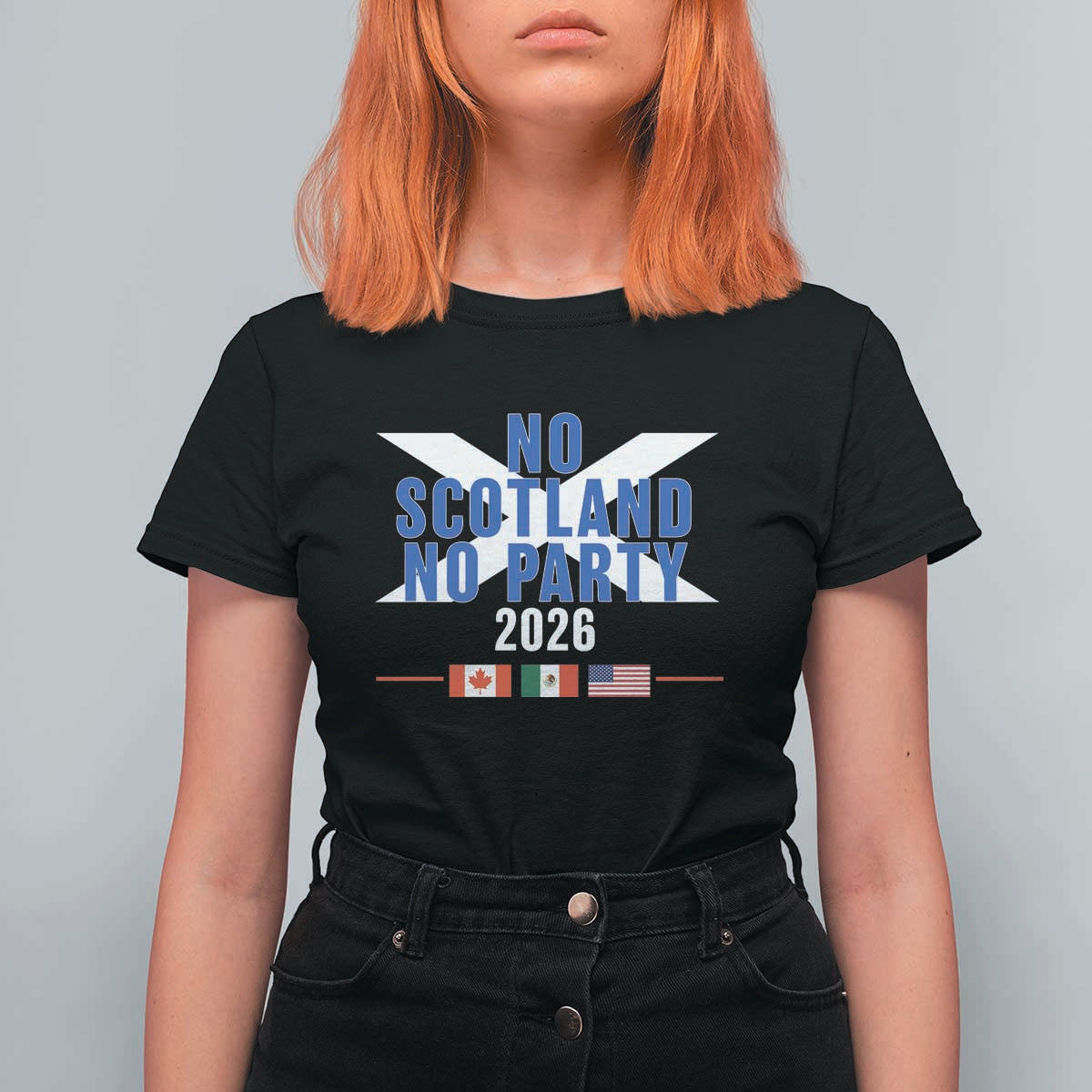 No Scotland No Party 2026 Saltire Flag T Shirt For Women Game Day Soccer Fans Football Tournament