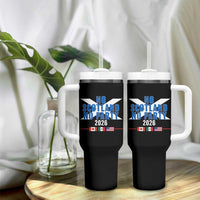 No Scotland No Party 2026 Saltire Flag Tumbler With Handle Game Day Soccer Fans Football Tournament