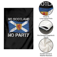 No Scotland No Party Saltire Flag Lion Rampant Crest Garden Flag Game Day Soccer Fans Football Tournament