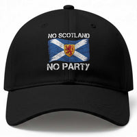 No Scotland No Party Saltire Flag Lion Rampant Crest Baseball Cap Game Day Soccer Fans Football Tournament