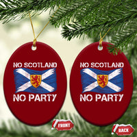 No Scotland No Party Saltire Flag Lion Rampant Crest Ceramic Ornament Game Day Soccer Fans Football Tournament
