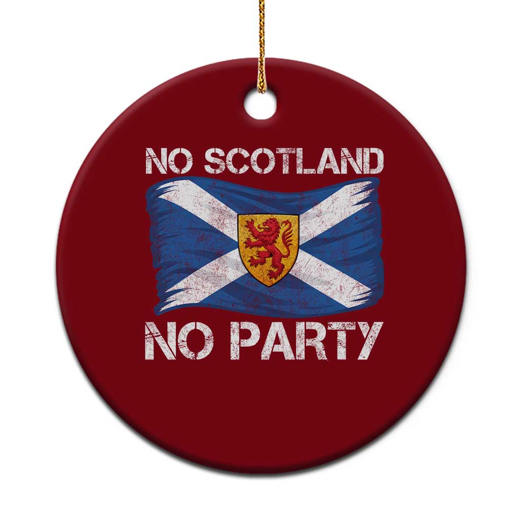 No Scotland No Party Saltire Flag Lion Rampant Crest Ceramic Ornament Game Day Soccer Fans Football Tournament