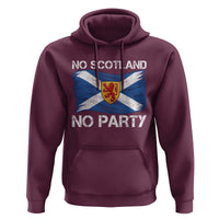 No Scotland No Party Saltire Flag Lion Rampant Crest Hoodie Game Day Soccer Fans Football Tournament