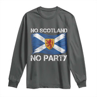 No Scotland No Party Saltire Flag Lion Rampant Crest Long Sleeve Shirt Game Day Soccer Fans Football Tournament