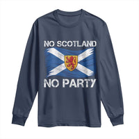 No Scotland No Party Saltire Flag Lion Rampant Crest Long Sleeve Shirt Game Day Soccer Fans Football Tournament