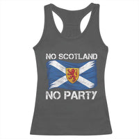 No Scotland No Party Saltire Flag Lion Rampant Crest Racerback Tank Top Game Day Soccer Fans Football Tournament