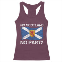 No Scotland No Party Saltire Flag Lion Rampant Crest Racerback Tank Top Game Day Soccer Fans Football Tournament