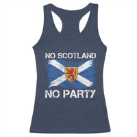 No Scotland No Party Saltire Flag Lion Rampant Crest Racerback Tank Top Game Day Soccer Fans Football Tournament