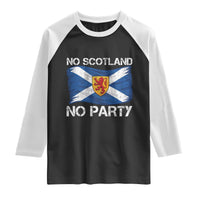 No Scotland No Party Saltire Flag Lion Rampant Crest Raglan Shirt Game Day Soccer Fans Football Tournament