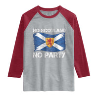 No Scotland No Party Saltire Flag Lion Rampant Crest Raglan Shirt Game Day Soccer Fans Football Tournament