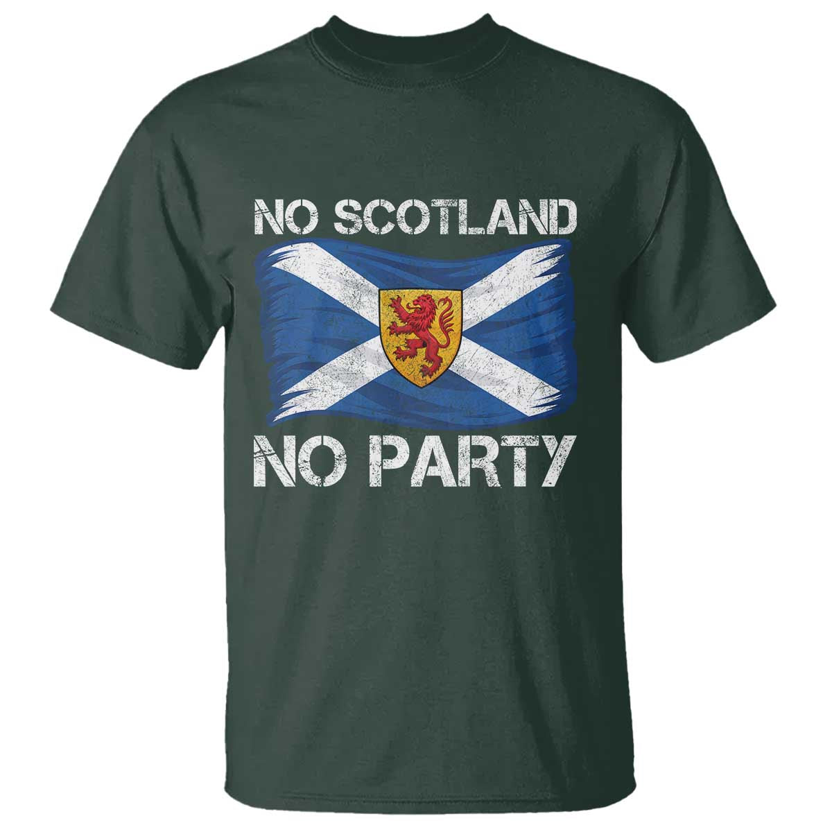 No Scotland No Party Saltire Flag Lion Rampant Crest T Shirt Game Day Soccer Fans Football Tournament