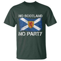 No Scotland No Party Saltire Flag Lion Rampant Crest T Shirt Game Day Soccer Fans Football Tournament