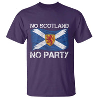 No Scotland No Party Saltire Flag Lion Rampant Crest T Shirt Game Day Soccer Fans Football Tournament