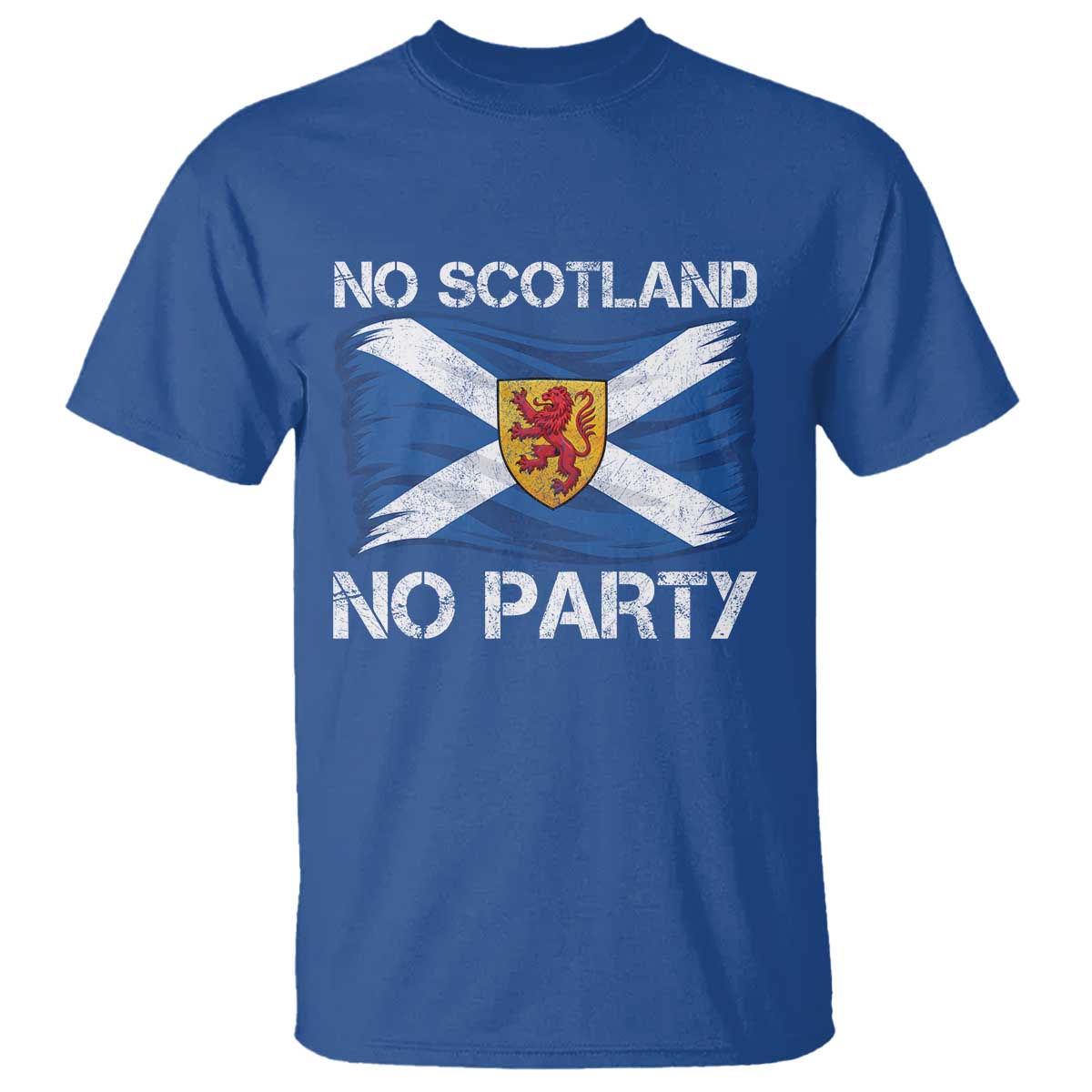 No Scotland No Party Saltire Flag Lion Rampant Crest T Shirt Game Day Soccer Fans Football Tournament