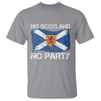 No Scotland No Party Saltire Flag Lion Rampant Crest T Shirt Game Day Soccer Fans Football Tournament
