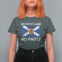No Scotland No Party Saltire Flag Lion Rampant Crest T Shirt For Women Game Day Soccer Fans Football Tournament