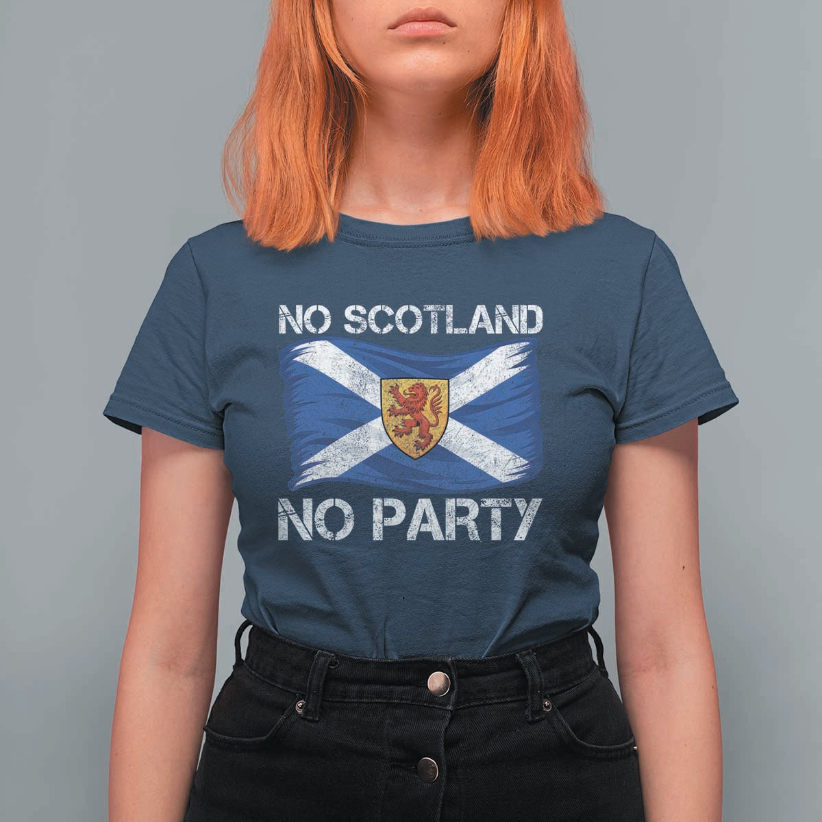 No Scotland No Party Saltire Flag Lion Rampant Crest T Shirt For Women Game Day Soccer Fans Football Tournament