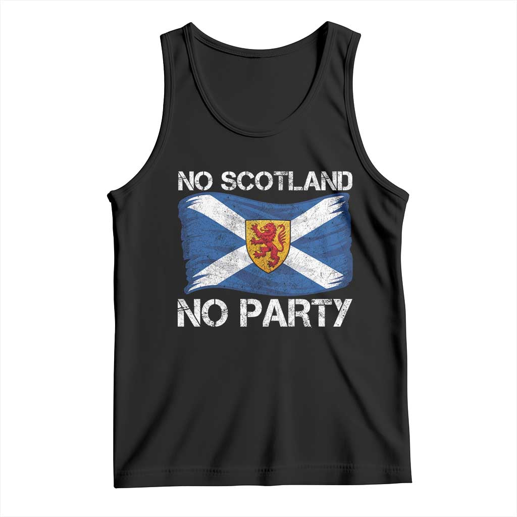 No Scotland No Party Saltire Flag Lion Rampant Crest Tank Top Game Day Soccer Fans Football Tournament