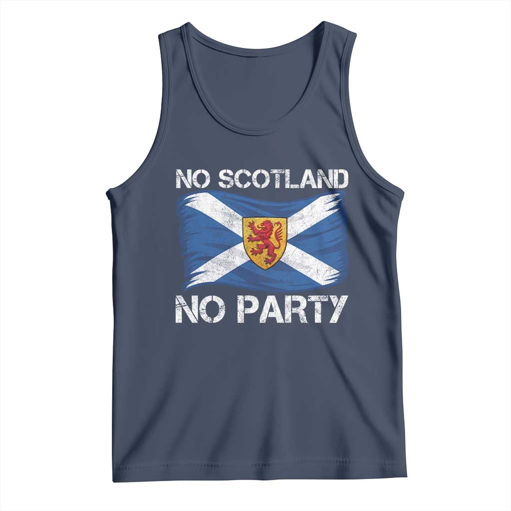 No Scotland No Party Saltire Flag Lion Rampant Crest Tank Top Game Day Soccer Fans Football Tournament