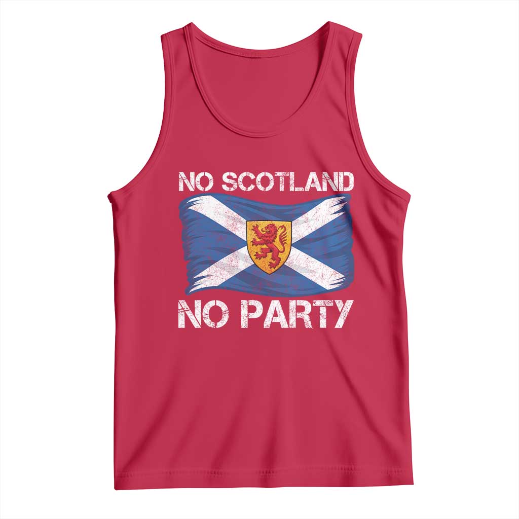 No Scotland No Party Saltire Flag Lion Rampant Crest Tank Top Game Day Soccer Fans Football Tournament