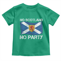 No Scotland No Party Saltire Flag Lion Rampant Crest Toddler T Shirt Game Day Soccer Fans Football Tournament