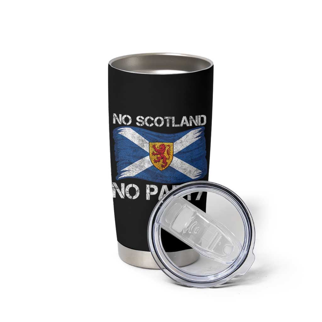 No Scotland No Party Saltire Flag Lion Rampant Crest Tumbler Cup Game Day Soccer Fans Football Tournament