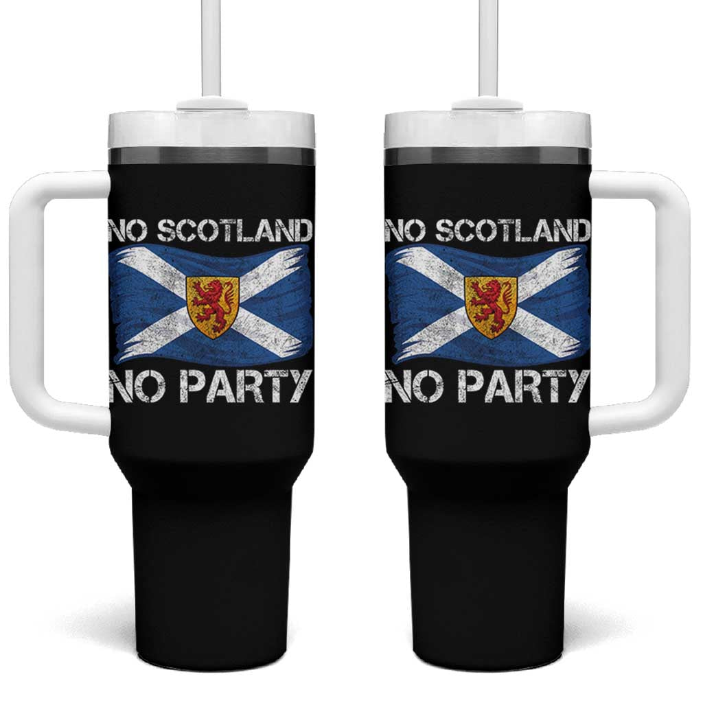 No Scotland No Party Saltire Flag Lion Rampant Crest Tumbler With Handle Game Day Soccer Fans Football Tournament
