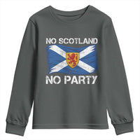 No Scotland No Party Saltire Flag Lion Rampant Crest Youth Sweatshirt Game Day Soccer Fans Football Tournament